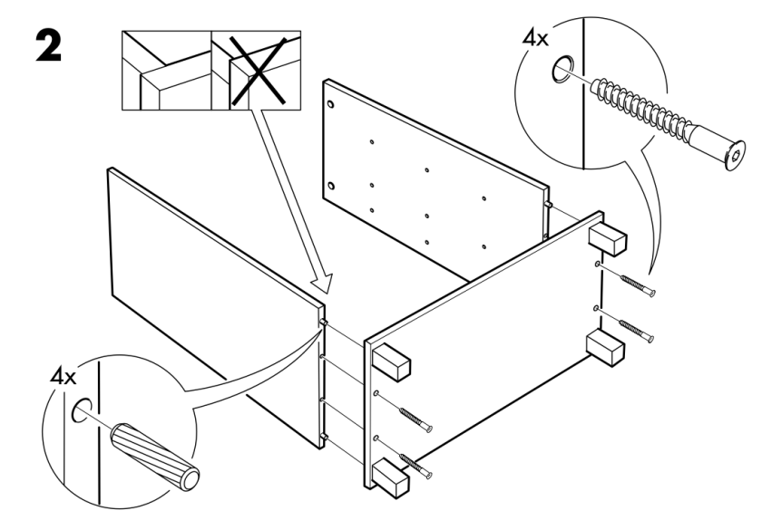 assembly diagram for a piece of IKEA furniture