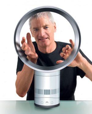 james dyson's hands being sucked into air multiplier