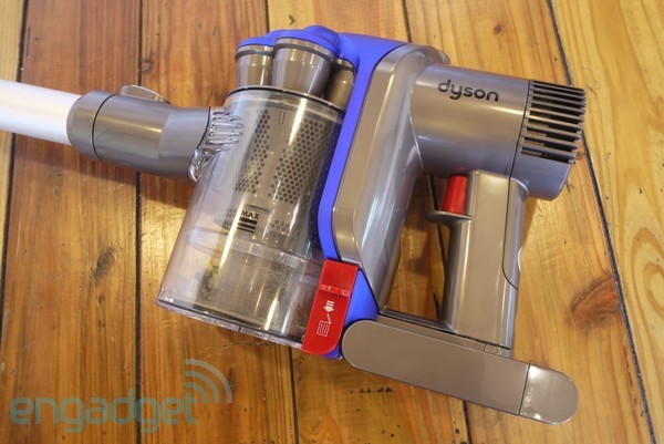 close up view of a Dyson DC35 handheld vaccum